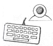 Illustration of keyboard and camera